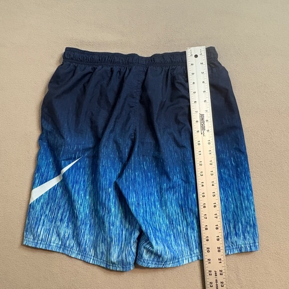 Nike Men's Swim Trunks Shorts Navy Blue Gradient Blue Swoosh Size XL - Picture 8 of 9